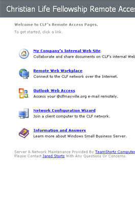 Christian Life Fellowship Remote Access